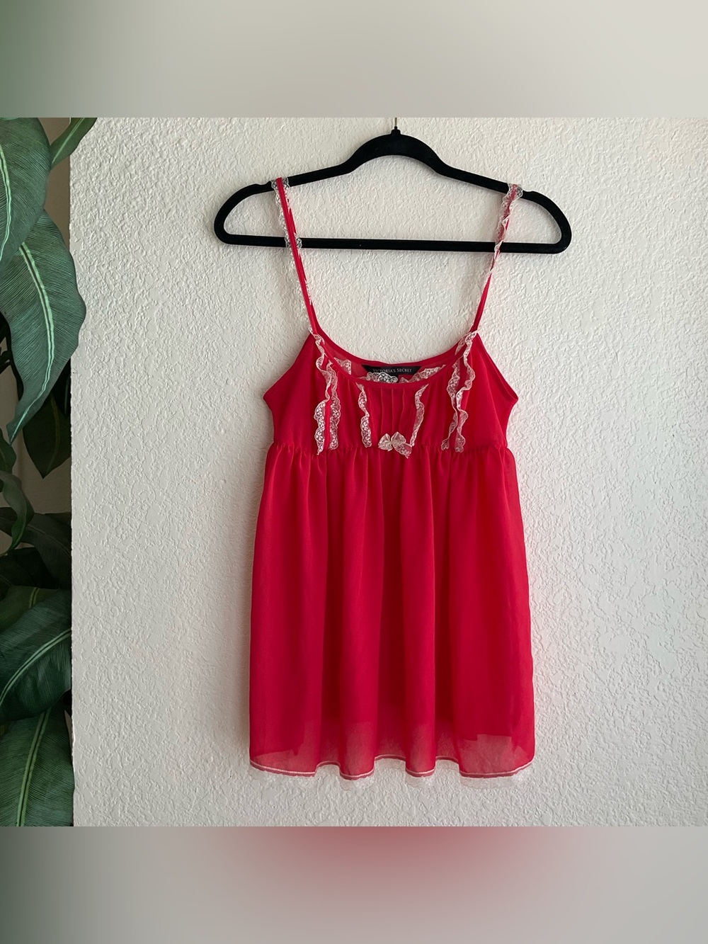 Y2K victoria secret Red lace babydoll  with bow detail